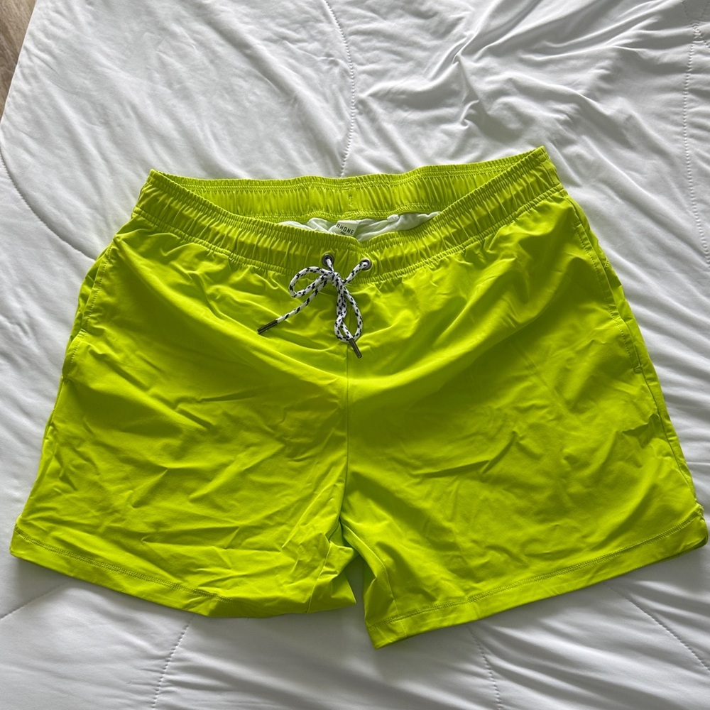 RHONE Neon Green/Yellow Swim Trunks